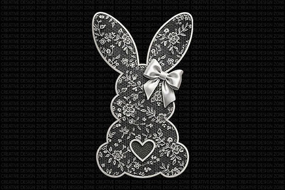 Download Lace Bunny Silhouette PNG - Silhouette Collection