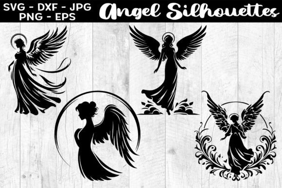 Download Angel Silhouettes SVG EPS PNG - Silhouette Collection