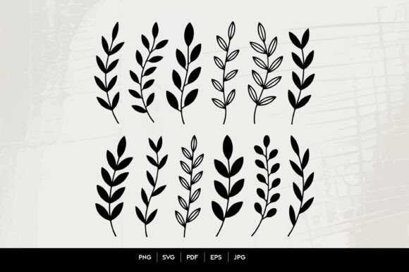 Download Minimal Leaf Branch SVG Set - Branch Collection