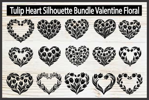 Download Tulip Heart Silhouette - Silhouette Collection
