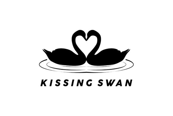 Download Kissing Swan Silhouette Love Ripple Wave - Silhouette Collection
