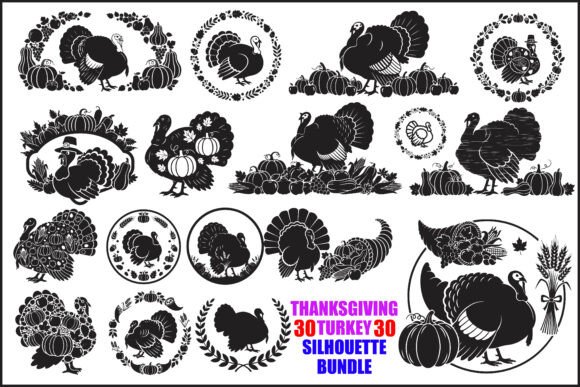 Download Thanksgiving Turkey Silhouette Bundle - Silhouette Collection