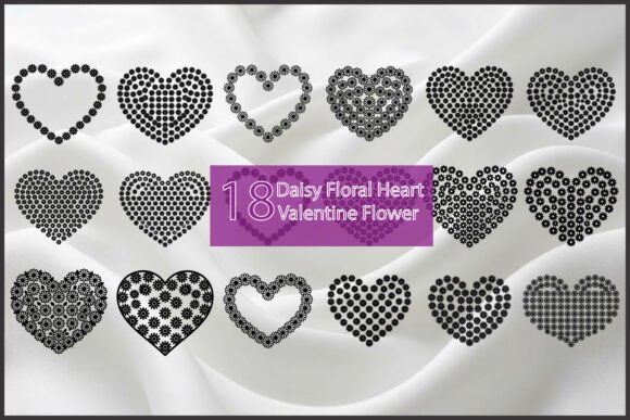 Download Daisy Floral Heart Silhouette Bundle - Silhouette Collection