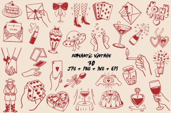 Download Love Aesthetic Retro Romance Hand Drawn - Retro romance Collection