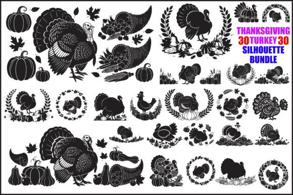 Download Thanksgiving Turkey Silhouette Bundle - Silhouette Collection
