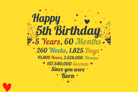 Download 5TH BIRTHDAY PRINT TEMPLATE SVG PNG EPS - Premium Resources