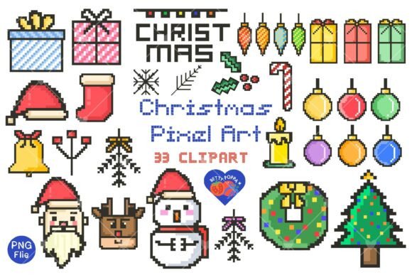 Download Christmas Pixel Art Clipart, 8-bit Xmas - Premium Resources