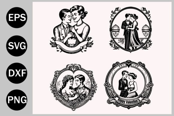 Download Happy Valentine's Day Vector Silhouette - Silhouette Collection