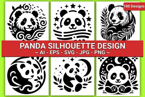 Download Minimalist Panda Silhouette Vector Art - Silhouette Collection