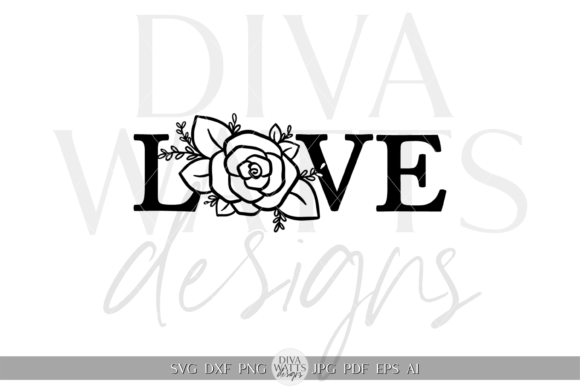 Download Silhouette Love Word Graphic SVG - Silhouette Collection